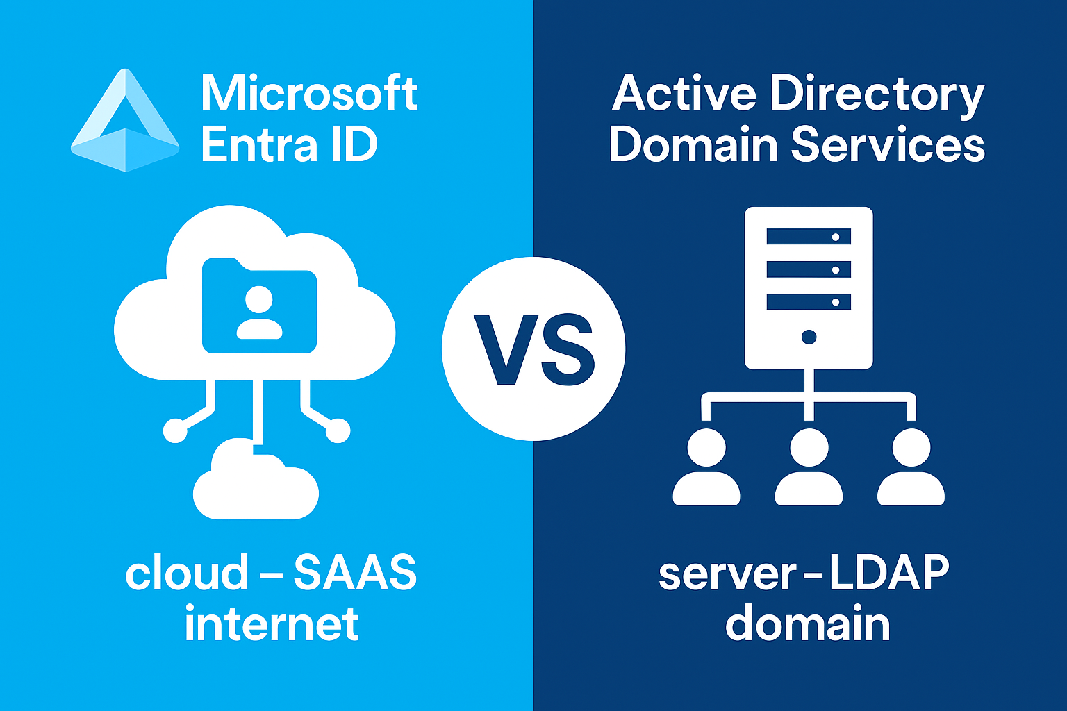 So sanh Microsoft Entra ID và Active Directory Domain Services